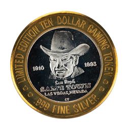 .999 Silver Sam's Town Las Vegas Nevada $10 Casino Limited Edition Gaming Token