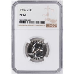 1964 Proof Washington Quarter Coin NGC PF69