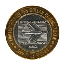 .999 Silver McCarran International Airport $10 Casino Limited Edition Gaming Token