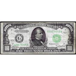 1934 $1,000 Federal Reserve Note Chicago