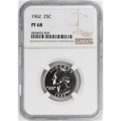1962 Proof Washington Quarter Coin NGC PF68