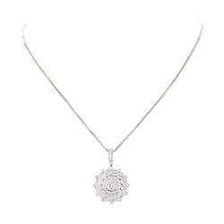 14KT White Gold 1.14 ctw Diamond Pendant & Chain