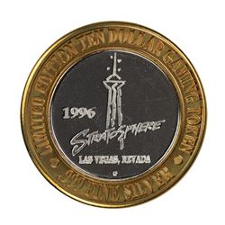 .999 Silver Stratosphere Las Vegas, Nevada $10 Casino Limited Edition Gaming Token