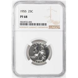 1955 Proof Washington Quarter Coin NGC PF68