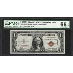 1935A $1 Hawaii Silver Certificate WWII Emergency Note PMG Gem Uncirculated 66EPQ
