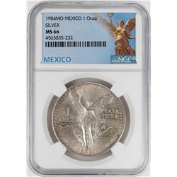 1984Mo Mexico 1 Onza Libertad Silver Coin NGC MS66