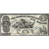 Image 1 : 1862 $5 State of Louisiana Baton Rouge Obsolete Note