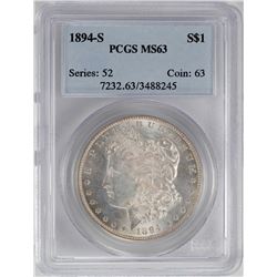 1894-S $1 Morgan Silver Dollar Coin PCGS MS63
