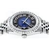 Image 5 : Rolex Mens Stainless Steel Blue Vignette Roman Diamond Datejust Wristwatch