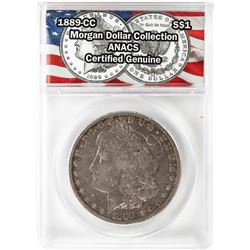 1889-CC $1 Morgan Silver Dollar Coin ANACS Certified Genuine
