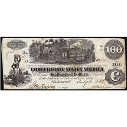 1862 $100 Confederate States of America Note