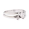 Image 1 : 14KT White Gold 0.40 ctw Diamond Wedding Set
