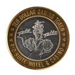.999 Fine Silver Rio Las Vegas, Nevada $10 Limited Edition Gaming Token