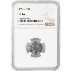 1953 Proof Roosevelt Dime Coin NGC PF67