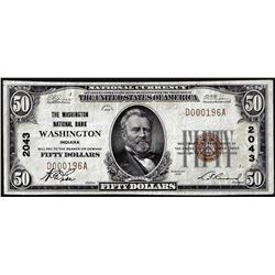 1929 $50 NB of Washington, District of Columbia CH# 2043 National Currency Note