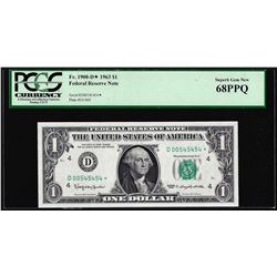 1963 $1 Federal Reserve STAR Note Fr.1900-D* PCGS Superb Gem New 68PPQ