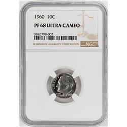 1960 Proof Roosevelt Dime Coin NGC PF68 Ultra Cameo