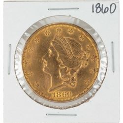 1860 $20 Liberty Head Double Eagle Gold Coin