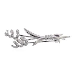 14KT White Gold 0.25 ctw Diamond Nature Brooch