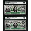 Image 1 : Matching Serial Set- 1872 $50 South Carolina Obsolete Notes PMG Superb Gem Unc. 68EPQ