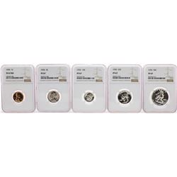 1955 (5) Coin Proof Set Graded NGC PF67