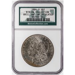 1884-O $1 Morgan Silver Dollar Coin NGC Brilliant Uncirculated Binion Hoard