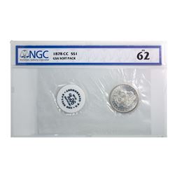 1878-CC $1 Morgan Silver Dollar Coin GSA Hoard Soft Pack NGC MS62