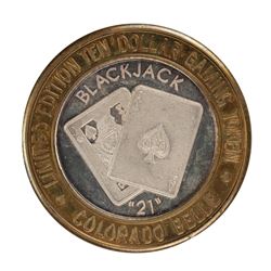 .999 Silver Colorado Belle Laughlin, Nevada $10 Casino Limited Edition Gaming Token.