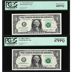 Lot of 2006 & 2009 $1 Federal Reserve Notes Boston PCGS Superb Gem New 68PPQ/67PPQ