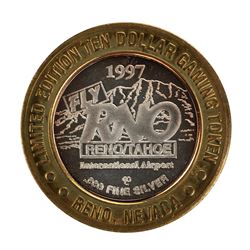.999 Silver Fly RNO Reno Tahoe $10 Casino Limited Edition Gaming Token