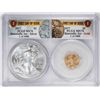 Image 1 : 2017 American Silver & Gold Eagle Bimetallic Set PCGS MS70 First Day of Issue