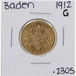 1912-G Germany States Baden 20 Mark Gold Coin