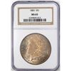 Image 1 : 1883 $1 Morgan Silver Dollar Coin NGC MS65 Nice Toning