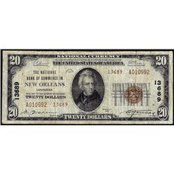 1929 $20 NB of Commerce New Orleans, LA CH# 13689 National Currency Note