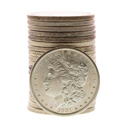 Roll of (20) Brilliant Uncirculated 1881-S $1 Morgan Silver Dollar Coins