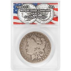 1889-CC $1 Morgan Silver Dollar Coin ANACS Certified Genuine