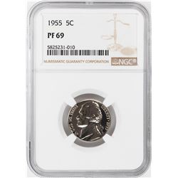 1955 Proof Jefferson Nickel Coin NGC PF69