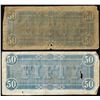 Image 2 : Lot of (2) 1864 $50 Confederate States of America Note