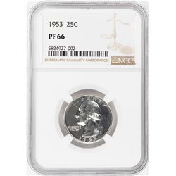 1953 Proof Washington Quarter Coin NGC PF66