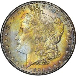 1884-CC $1 Morgan Silver Dollar Coin Amazing Toning