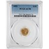 Image 1 : 1852 $1 Liberty Head Gold Dollar Coin PCGS AU58