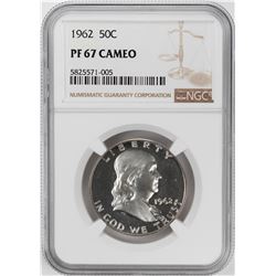 1962 Proof Franklin Half Dollar Coin NGC PF67 Cameo