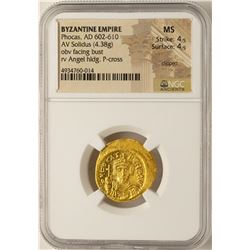 AD 602-610 Phocas Byzantine Empire Solidus Ancient Gold Coin NGC MS