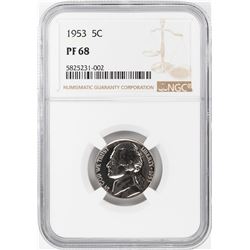 1953 Proof Jefferson Nickel Coin NGC PF68