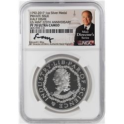 1792-2017 Half Disme 1 oz. Silver Medal NGC PF70 W/Edmund C. Moy Signature