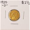 Image 1 : 1925-D $2 1/2 Indian Head Quarter Eagle Gold Coin