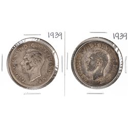 Lot of (2) 1939 $1 Canada Silver Dollar Coins