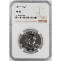 1957 Proof Franklin Half Dollar Coin NGC PF69 Graded Top Pop