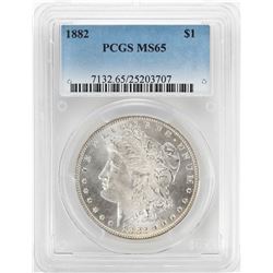 1882 $1 Morgan Silver Dollar Coin PCGS MS65