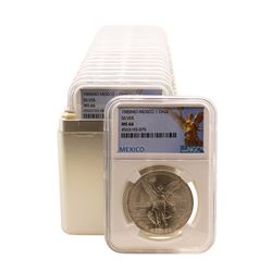 Lot of (20) 1985Mo Mexico 1 Onza Libertad Silver Coins NGC MS66